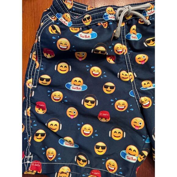 MC 2 Saint Barth Emoji smiley face boys swim trunks size 12 - Picture 14 of 15